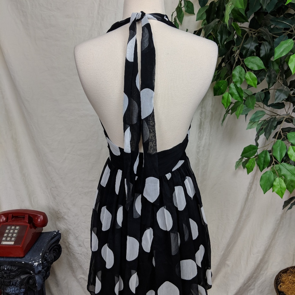 Black & White Polka-dot Halter Dress by Twenty One - Picture 2 of 6